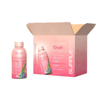 Myvera Crush Collagen+ Nahrungsergänzungsmittel in Einzelflaschen à 285 ml (6er Pack) I Inhalt: 1710 ML