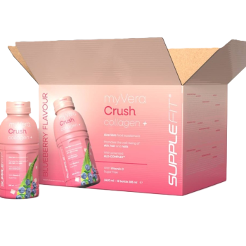 Myvera Crush Collagen+ Nahrungsergänzungsmittel in Einzelflaschen à 285 ml (12er Pack) I Inhalt: 3420 ML