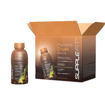 Myvera Crush Keto+ Nahrungsergänzungsmittel mit Koffein und Süssungsmitteln in Einzelflaschen à 285 ml (6er Pack) I Inhalt: 1710 ML