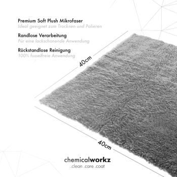 chemicalworkz Edgeless Plush Towel 600GSM Grau Poliertuch 40×40cm