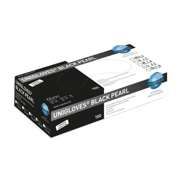 Unigloves BLACK PEARL Nitrilhandschuhe schwarz S, 100Stk.