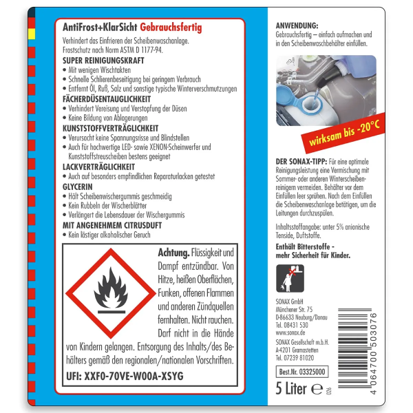 SONAX AntiFrost & KlarSicht bis -20°C Citrus 5L