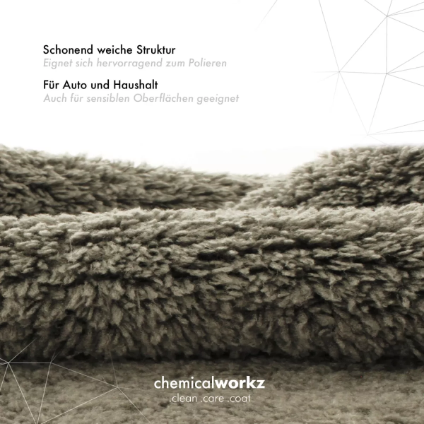 chemicalworkz Edgeless Plush Towel 600GSM Grau Poliertuch 40×40cm